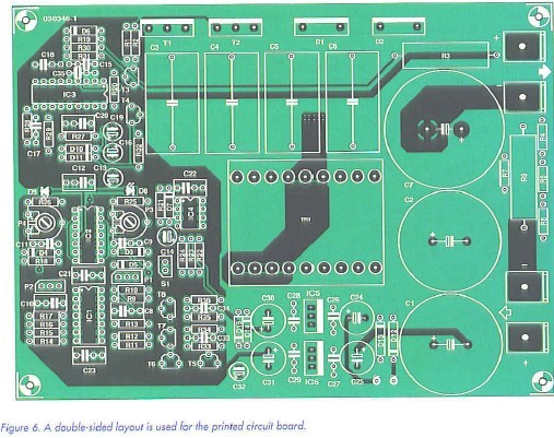 Figure 6, a double-sided layout is used for the printed circuit board