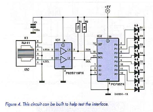 Figure 4. This circuit can be built to help test the interface.