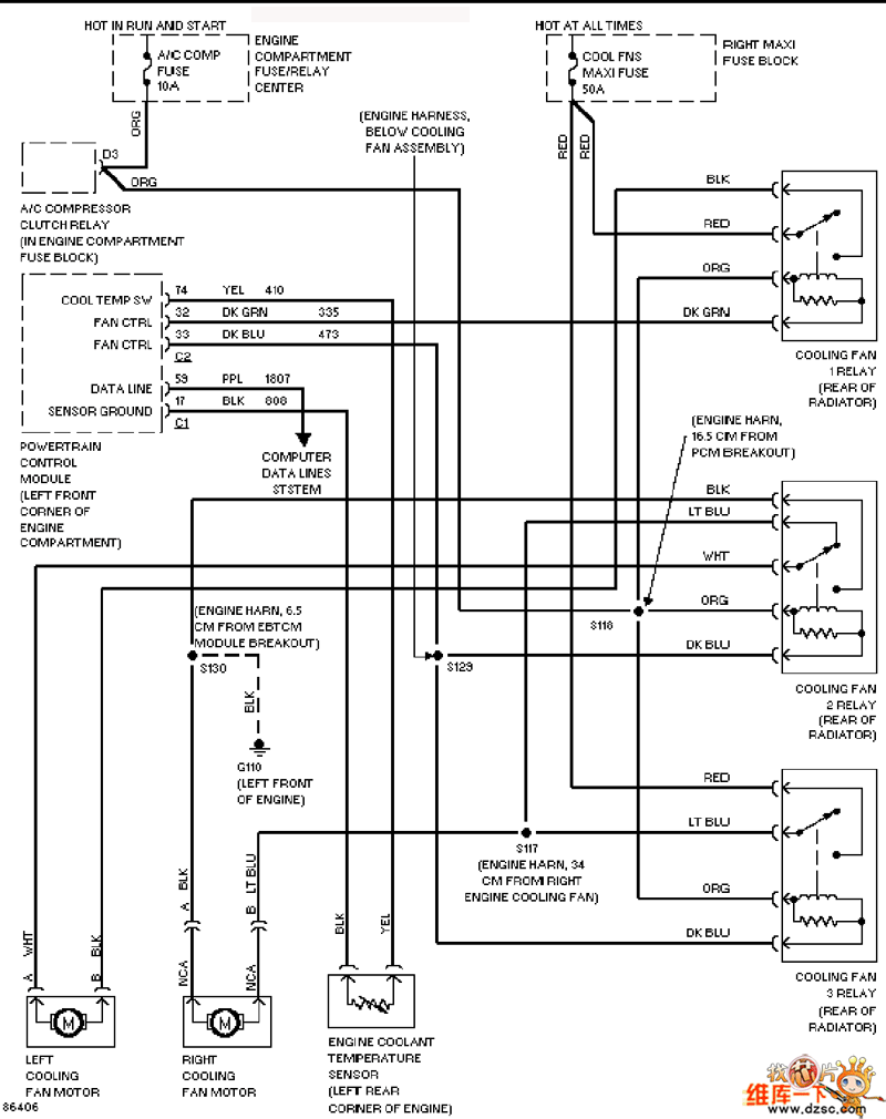 Cadillac cooling fan circuit diagram Automotive_Circuit Circuit