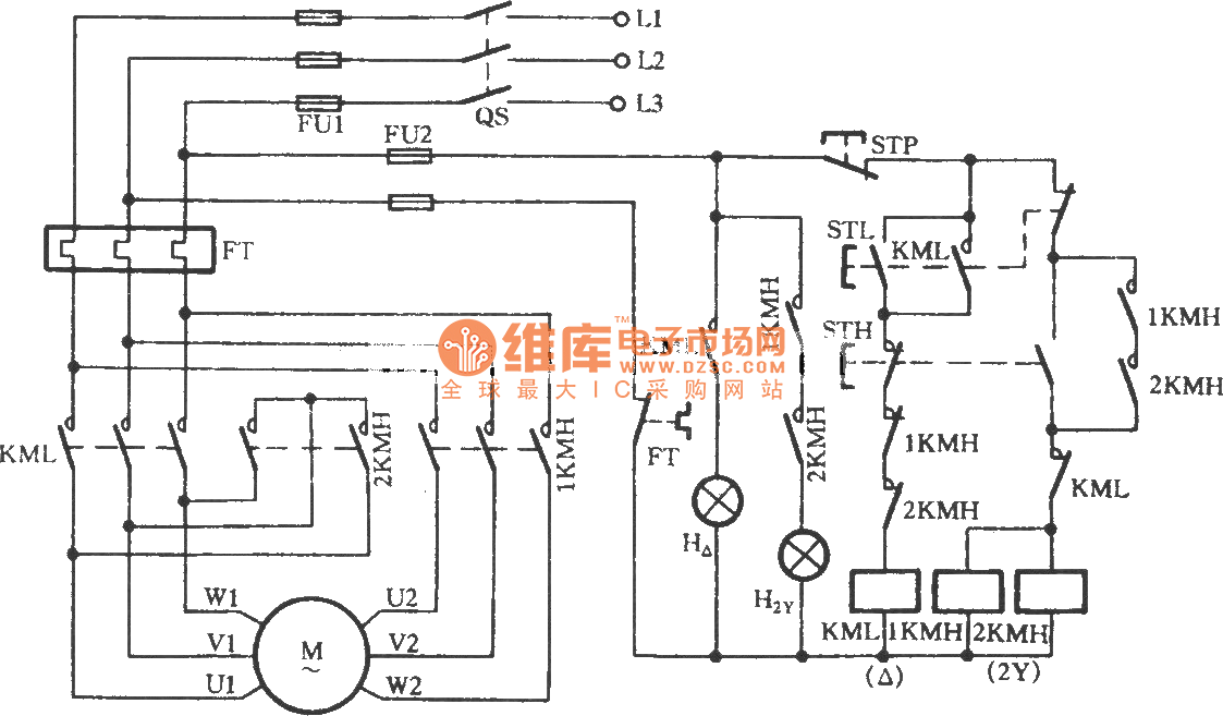 Three Phase Motor Dual Speed 2y Connection With Indicator Regulator