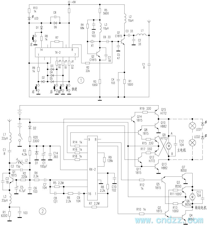 remote control toy car circuit diagram