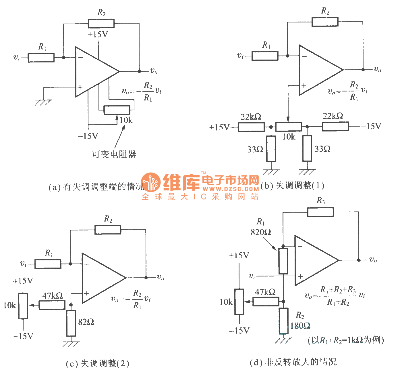 Operational Amplifier Offset Adjustment Method Basic Circuit 