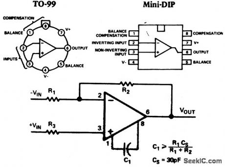 Single_pole_frequency_compensation_circuit_using_an_AD101A_201A_301A_op_amp