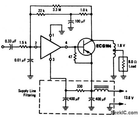 4_watt_class_A_audio_amplifier_using_an_ECG755_audio_driver_IC