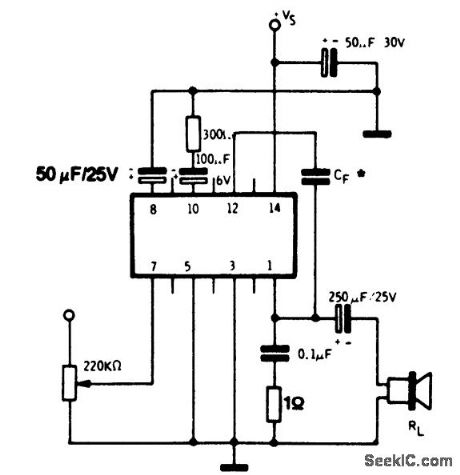 4_watt_AF_power_amplifiers_for_low_cost_record_players_using_an_ECG1111_14_pin_DIP