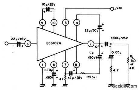 8_watt_AF_power_amplifier_for_8_ohm_or_4_ohm_speaker_load