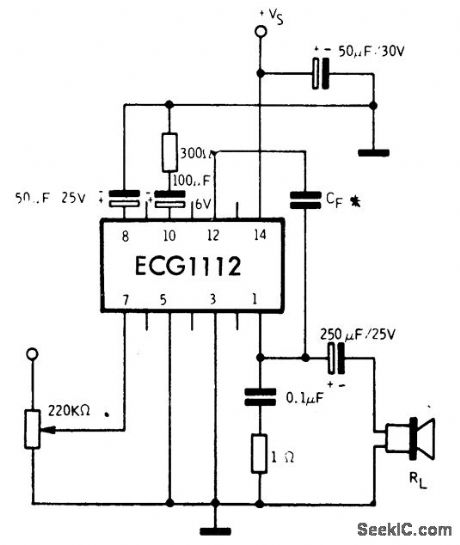 22_watt_AF_power_amplifiers_for_low_cost_phonographs_using_an_EGG1112_14_pin_DIP