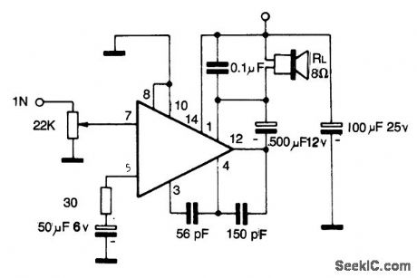 33_watt_AF_power_amplifier_using_an_ECG1118_14_pin_QIP