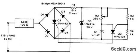 SCR_phase_control_circuit_with_a_PUT