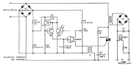 RMS_regulator_for_a_DC_power_supply_using_a_triac_phototransistor_and_UJT