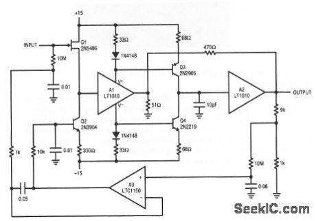 Stabilized_wideband_cable_driving_amplifier_with_low_input_capacitance