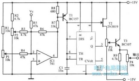 0.2 ~ 20000Hz voltage controlled ramp signal generator