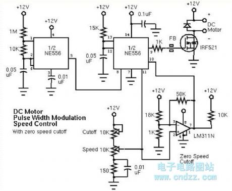 DC motor PWM speed control circuit
