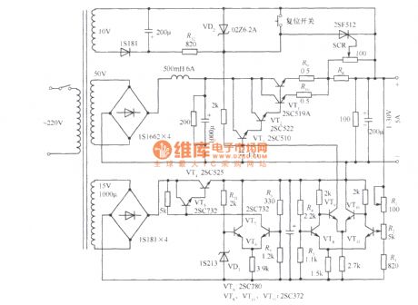 1 to 30V、5A Regulated power supply circuit