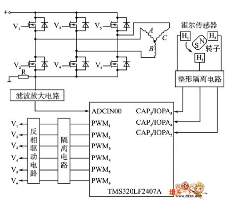 DSP control and drive circuit diagram