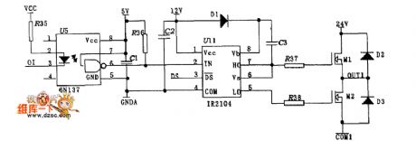 DC machine half-bridge drive circuit diagram