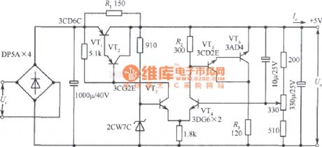 5V Collector output series and parallel compound fixed power supply circuit diagram