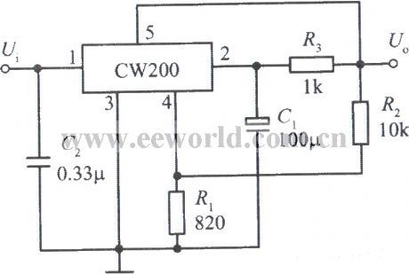 Slow start integrated regulated voltage power supply with CW200