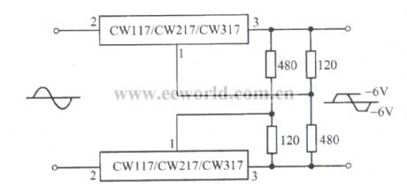 AC peak clipping circuit with CW117