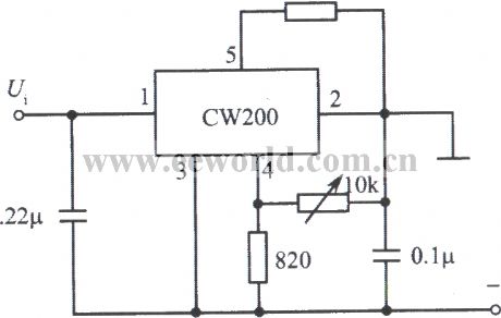 Negative output voltage integrated regulated power supply composed of BG602 2