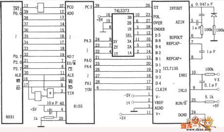 The interface circuit diagram of the ICL7135(or 5G7135) and 8031