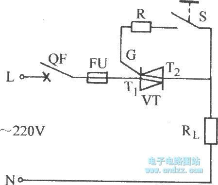 Bi-directional thyristor single-phase control circuit