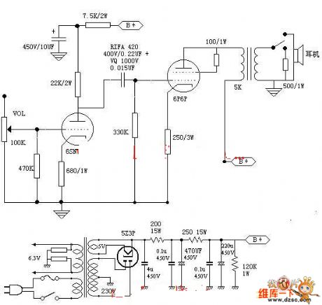 6p6p amp circuit diagram