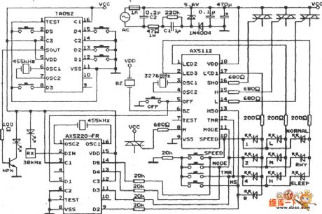 AX5112 Fan multi-function remote control circuit