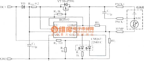 BQ2057 charger circuit using p-channel MOSFET