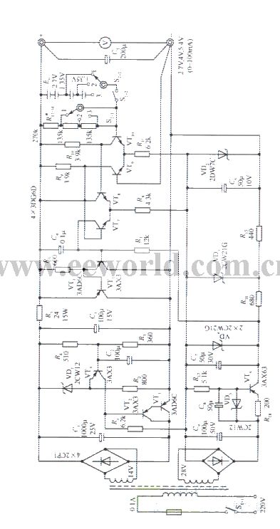 2V﹑4V﹑6V sub-block output precise stabilized voltage supply circuit