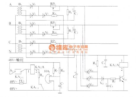 AC power distribution unit monitoring alarm circuit P50-II