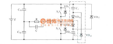 The circuit of C-2D type passive non loss buffer circuit application in DC/AC half bridge converter