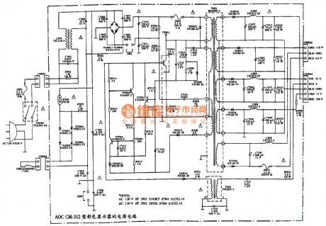 The power supply circuit diagram of AOC CM-312 type color display