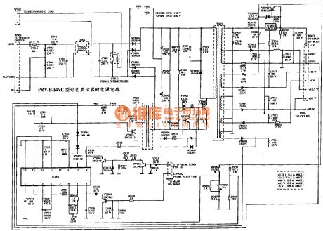The power supply circuit diagram of PMV-P-14VC type color display