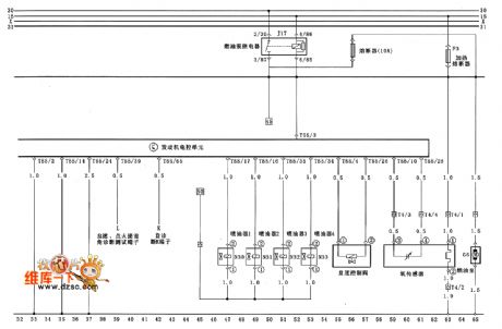 Santana AFE type engine M.1.5.4 type electronic control system circuit diagram (one)