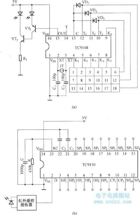 18-way infrared remote control system circuit diagram