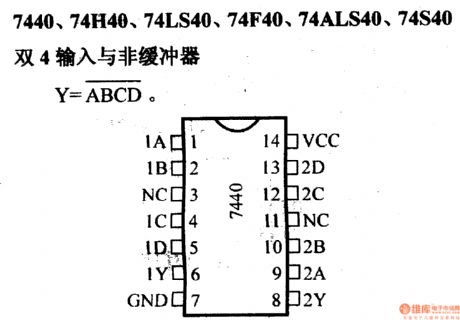 74 series digital circuit of 7440 74H40 dual quad input nand buffer