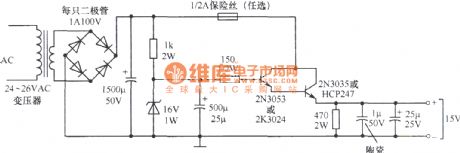 15V 600mA stabilized voltage supply circuit