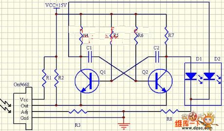 Light control LED flashing circuit diagram
