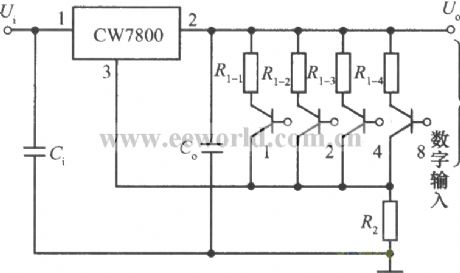 Numerical control integrated regulated power supply circuit