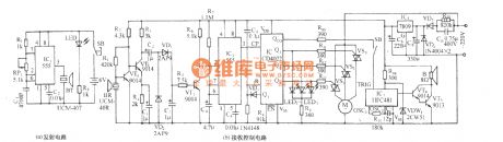 Ultrasonic remote control fan speed regulation and music accompaniment circuit diagram