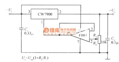 Adjustable output integrated regulated power supply circuit 1