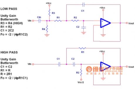 Sallen - Key specific filter circuit diagram