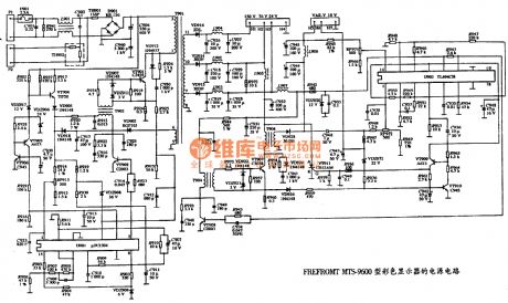 The power supply circuit diagram of FREFROMT MTS-9600 type color display