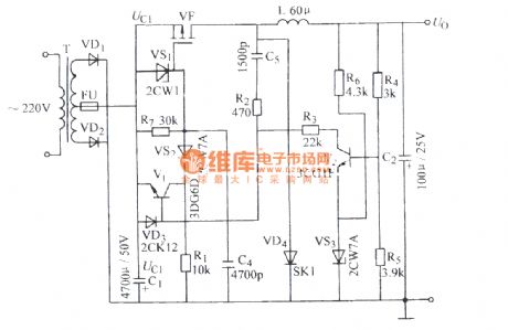 VMOS switch steady voltage circuit