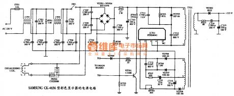The power supply circuit diagram of SAMSUNG CK-4656 type color display