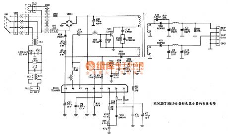 The power supply circuit diagram of SUNLIHT SM-546 type color display