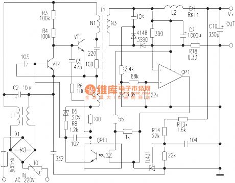 Pocket switching power supply charger circuit