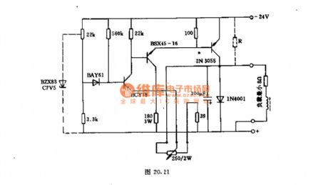 24V/3A transistor voltage regulator