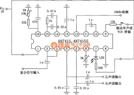 Circuit Of AN7415/7415S FM Stereo Decoder